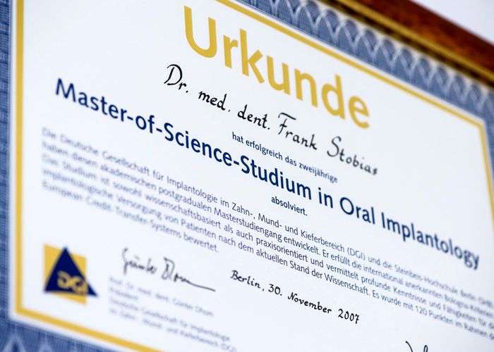 Stobias - Master of Science in Oral Implantology